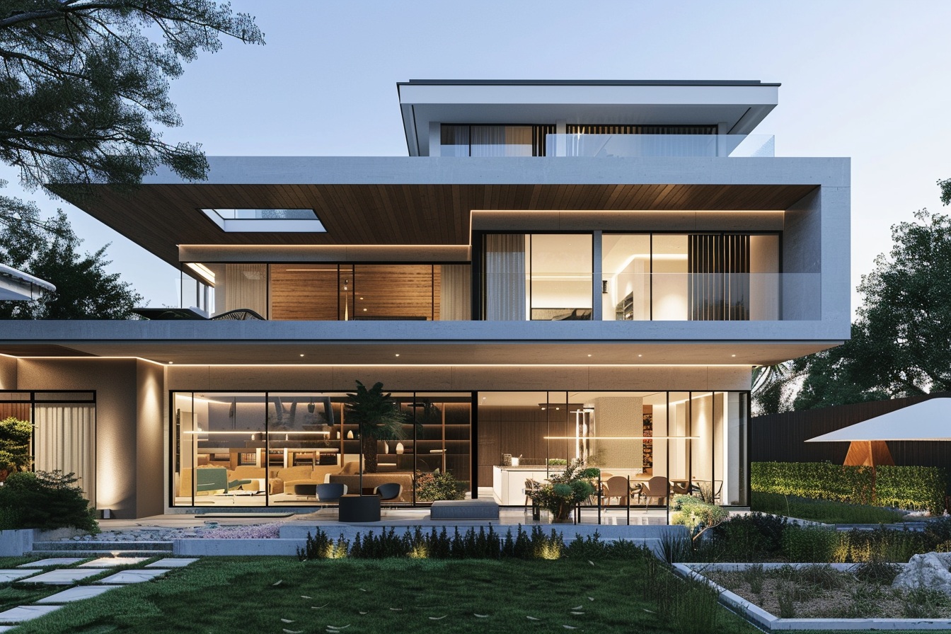 Diseño arquitectónico moderno 3D